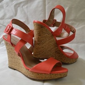 Coral Sandal Wedges